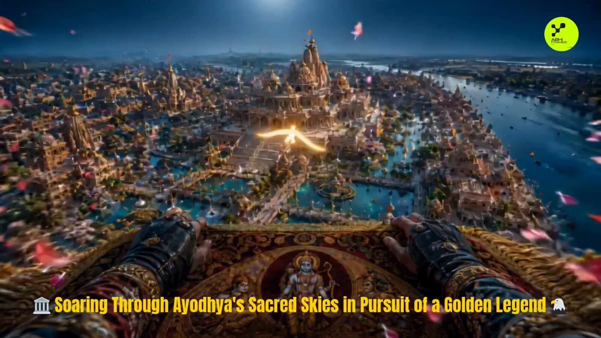Golden Garuda Flight Over Ayodhya