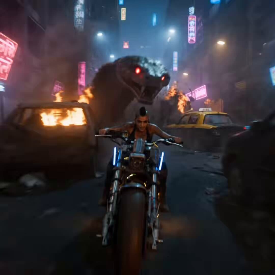 Cybernetic Anaconda Pursuit in Dystopian Mumbai