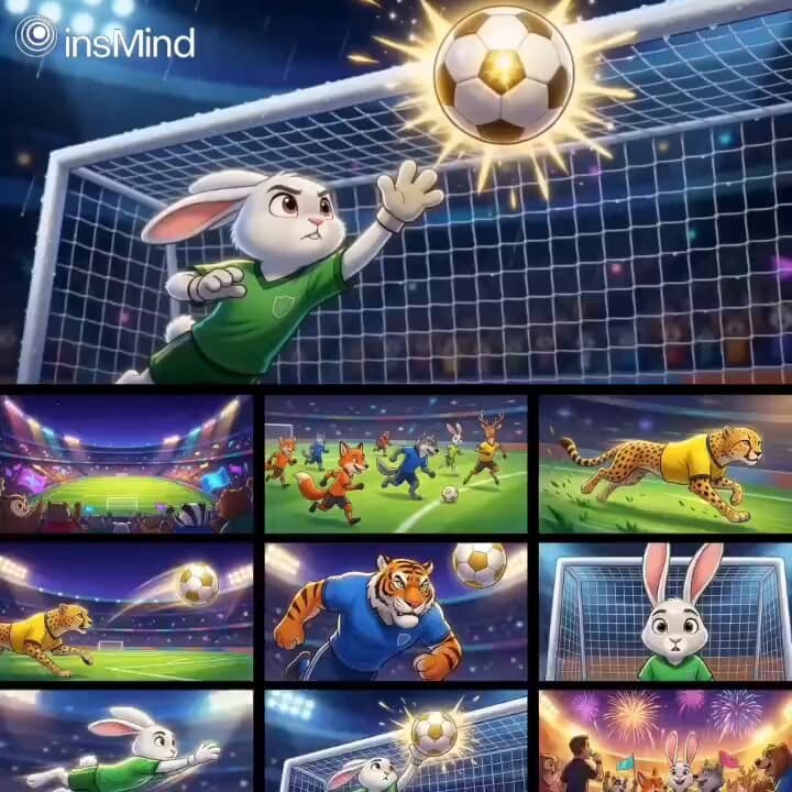 Pixar Style Rabbit Football Heroics