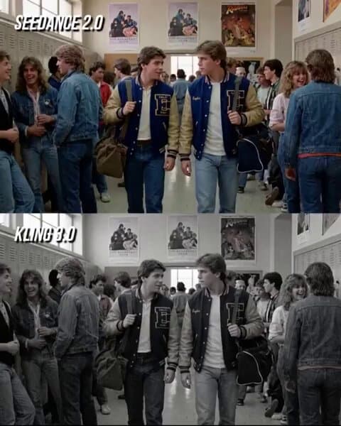 80s Teen Movie Hallway Standoff