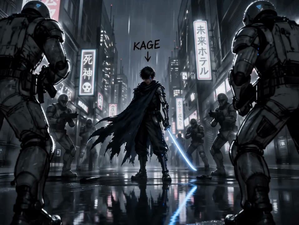 Cyborg Ronin Neon Alley Combat