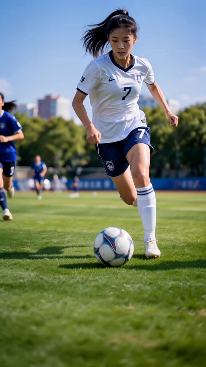 Asian Female Soccer Player Sports Ad