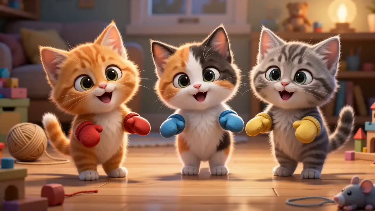 Dancing Kittens with Mittens Cartoon
