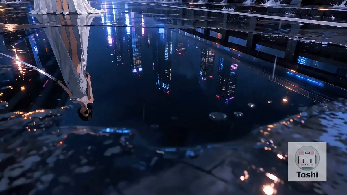 Cinematic Rainy City Sword Action