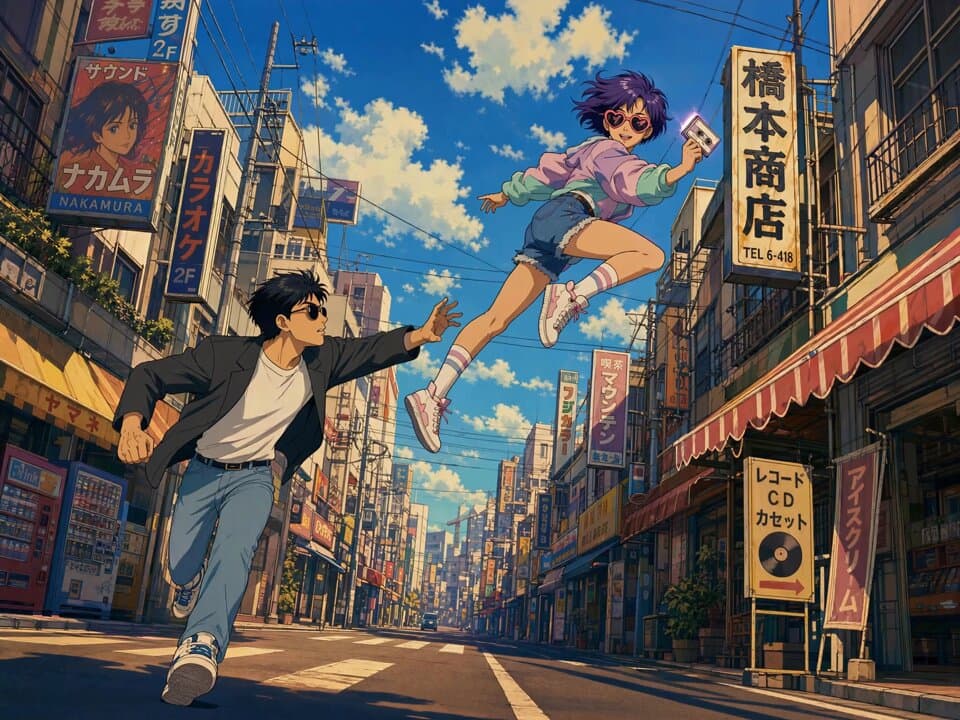 80s Retro Anime Chase Scene