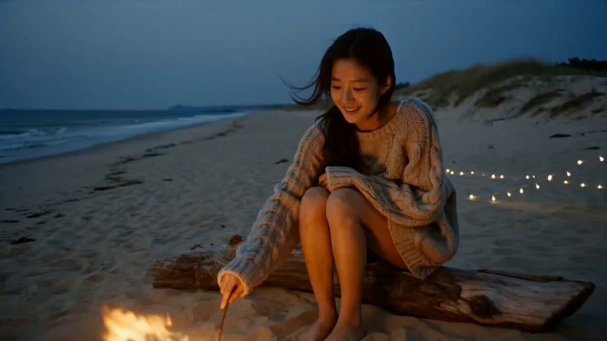 Korean Beach Bonfire VHS Memory