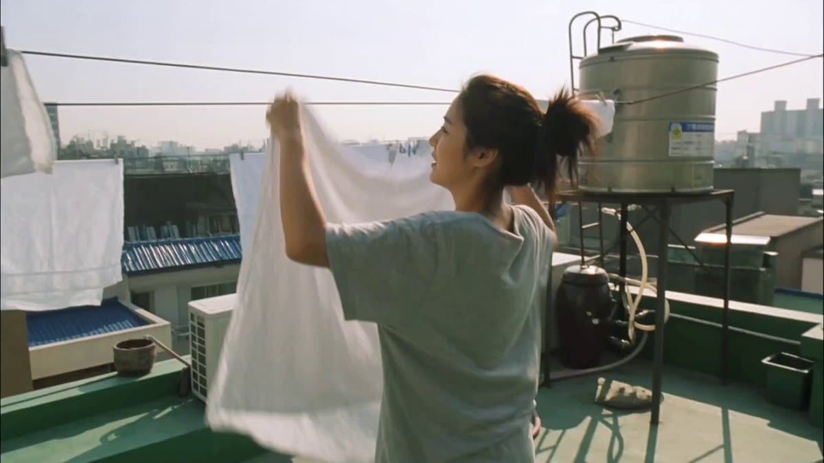 Handycam Style Rooftop Laundry Scene