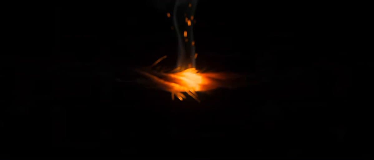 Extreme Macro Glowing Ember Slow Motion