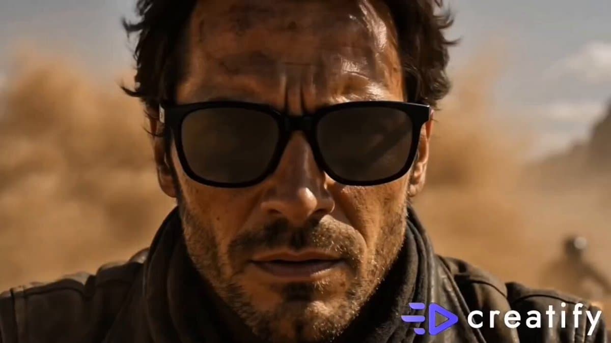 Cinematic Desert Sandstorm Motorcycle Race