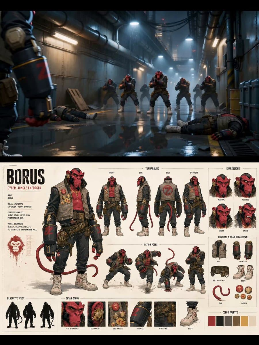 Borus Cyber Jungle Character Reference