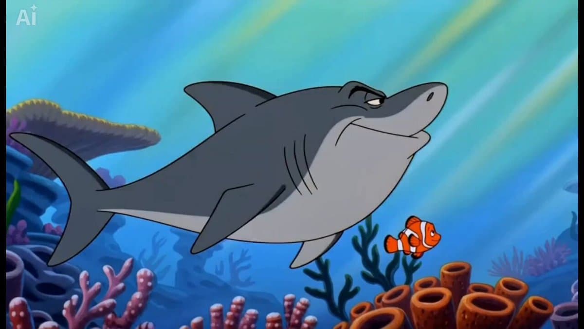 90s Hand-Drawn Shark Animation
