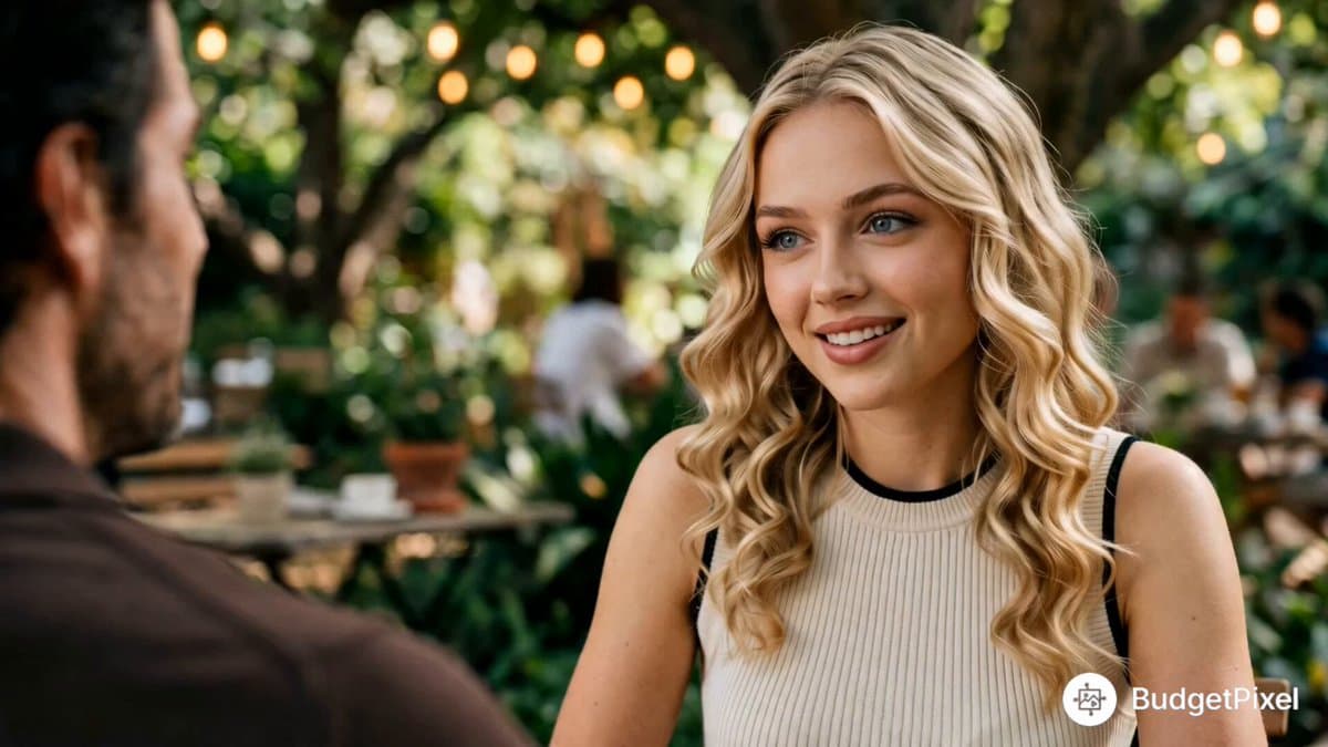 Cinematic First Date in Garden Cafe