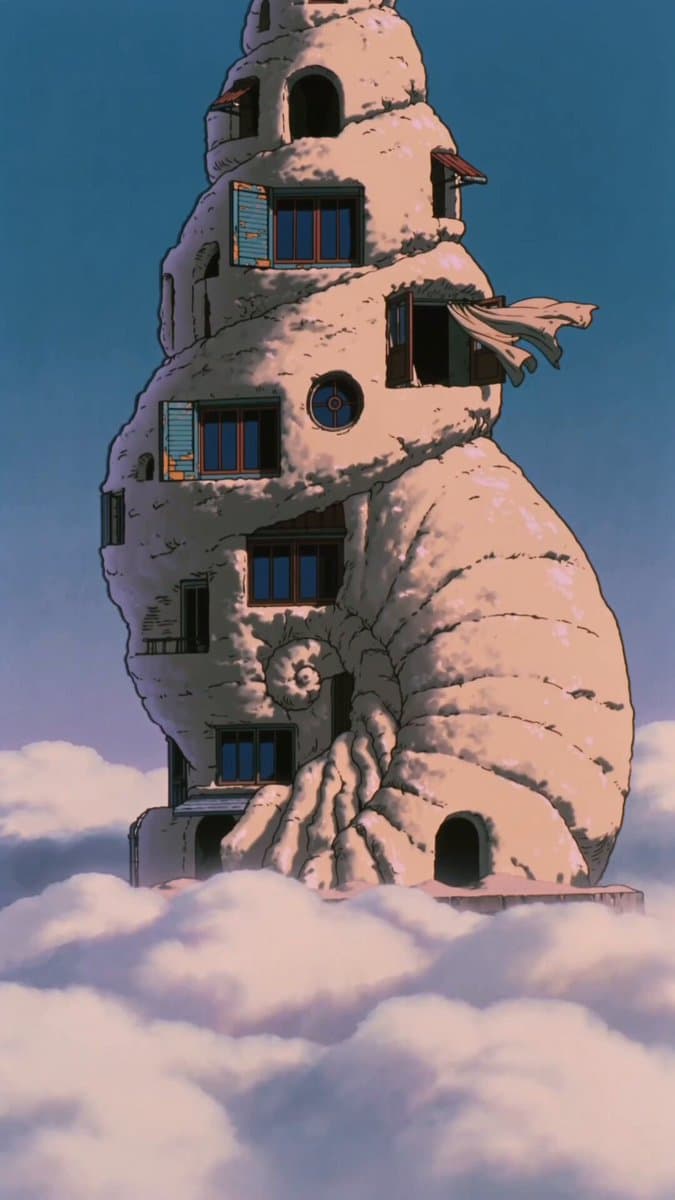90s Retro Anime Shell Tower Animation