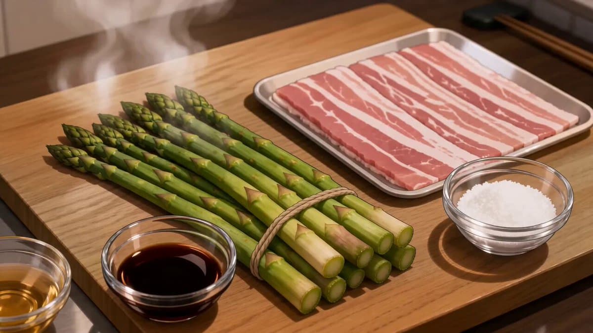 Anime Pork-Wrapped Asparagus Cooking Video