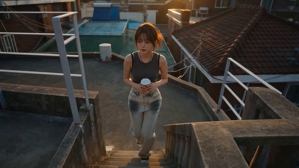 Korean Woman Rooftop Storytelling