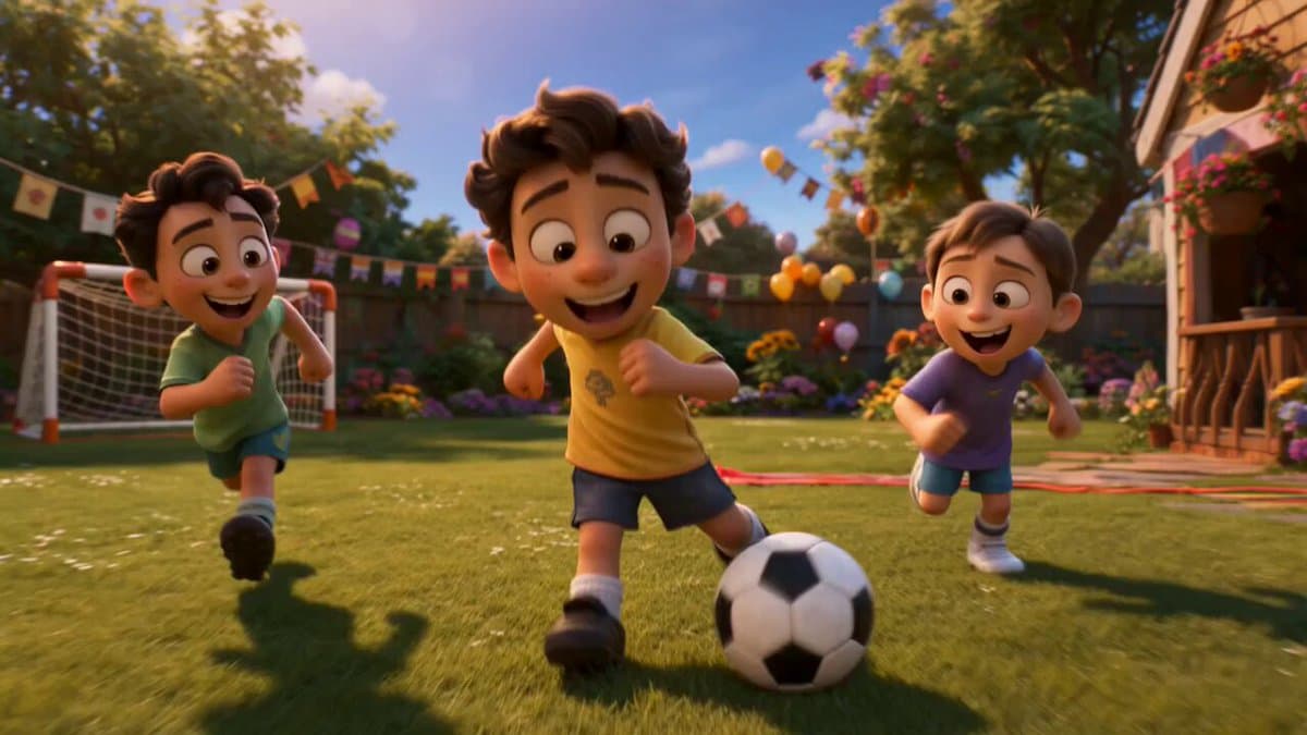 Pixar-Style Football Grandma Animation