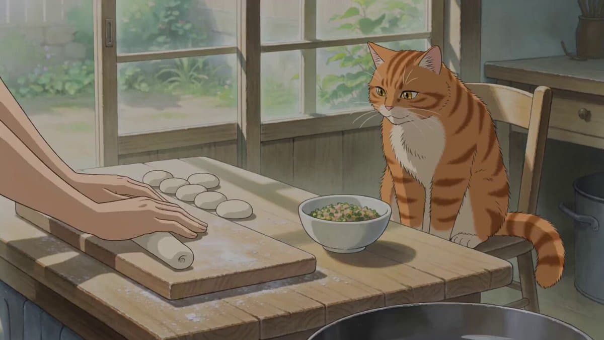 Studio Ghibli Style Cooking Animation