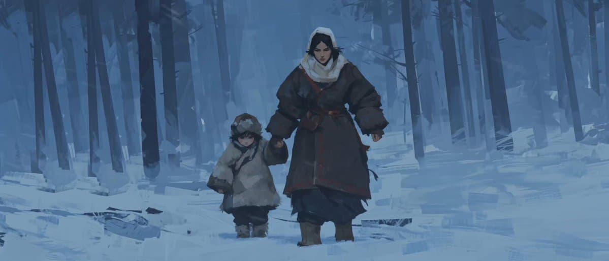 Oil-on-Paper Snow Storm Animation
