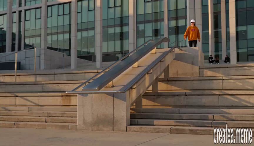 Roller Skater Handrail Stunt
