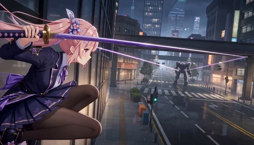 Cinematic 3D Anime Wire Action Sequence
