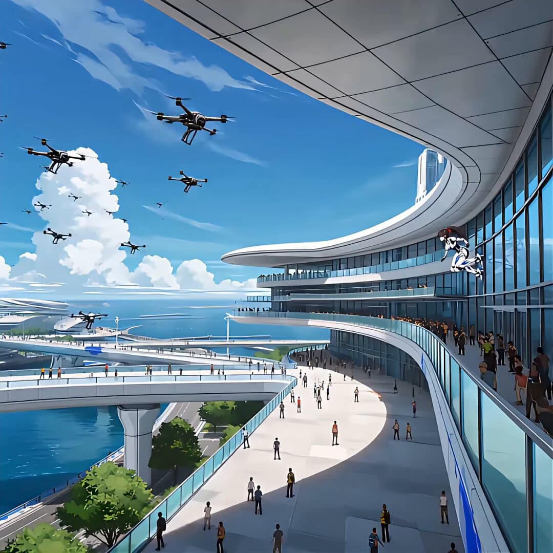 Futuristic Anime Aerial Combat