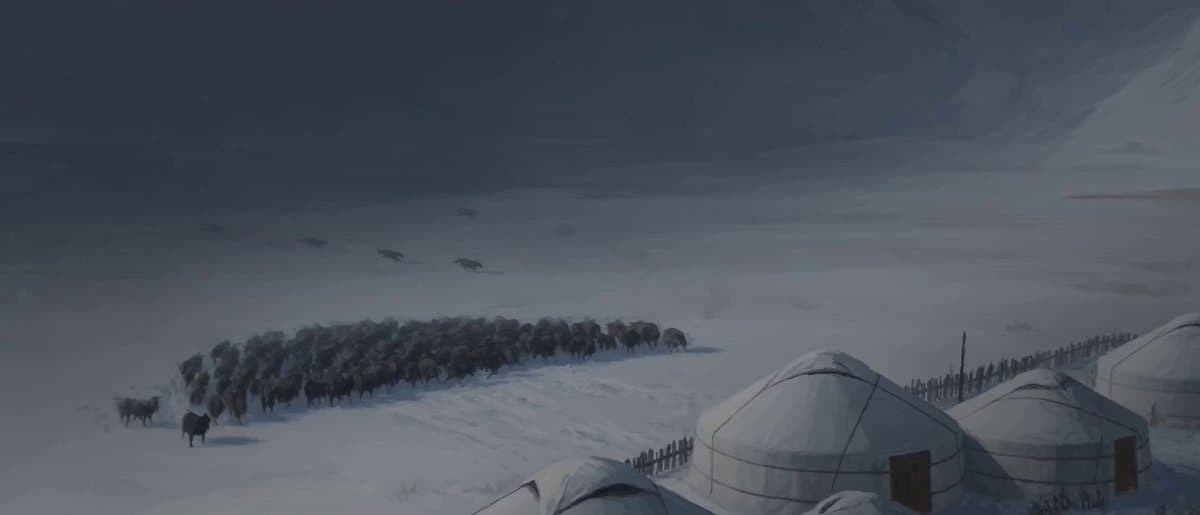 Hand-Painted Stop-Motion Blizzard Scene