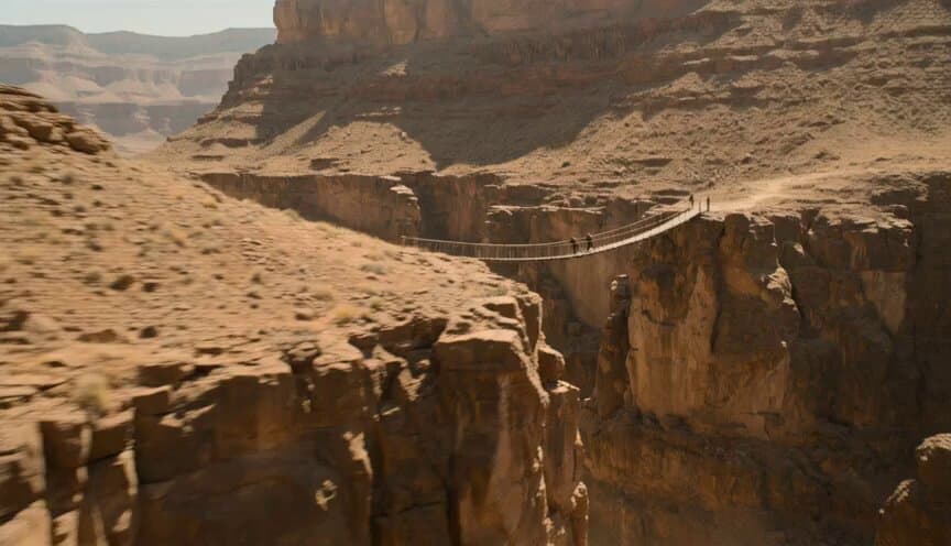 Canyon Rope Bridge Action Sequence
