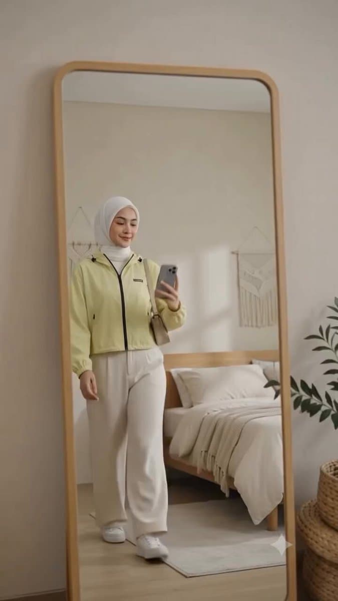 Cinematic Fashion Mirror Selfie