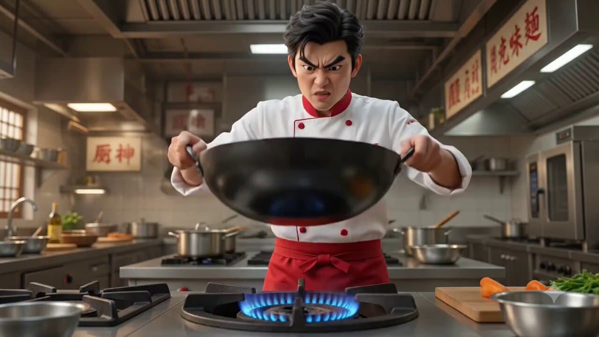 Cinematic Action Cooking Scene