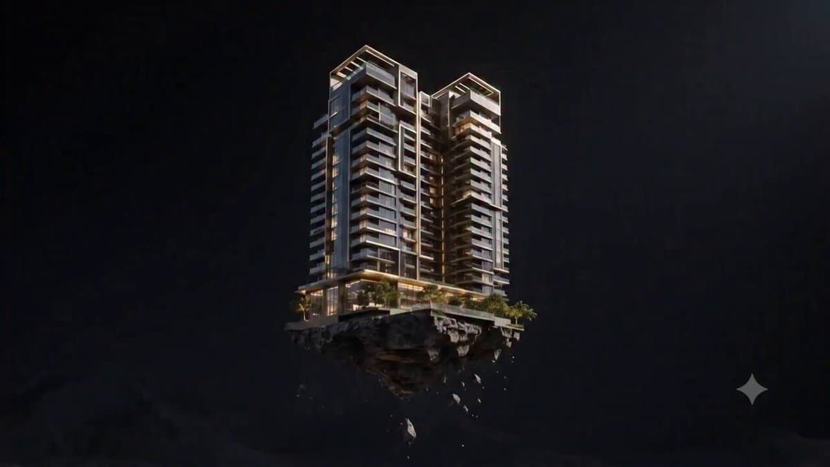 Floating Skyscraper HUD Fly-through