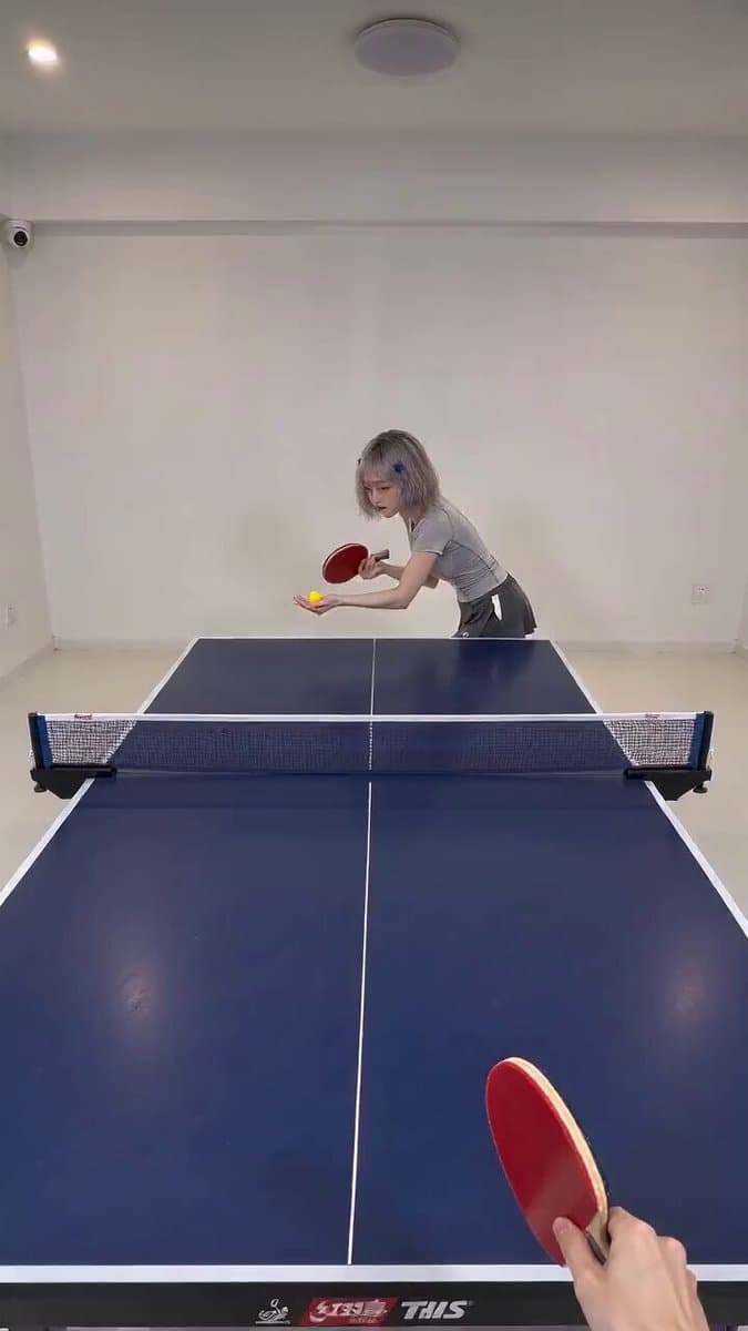 First-Person POV Ping Pong Match with Digital Human