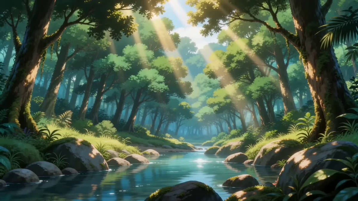 Ghibli Style Forest Outdoor Cooking