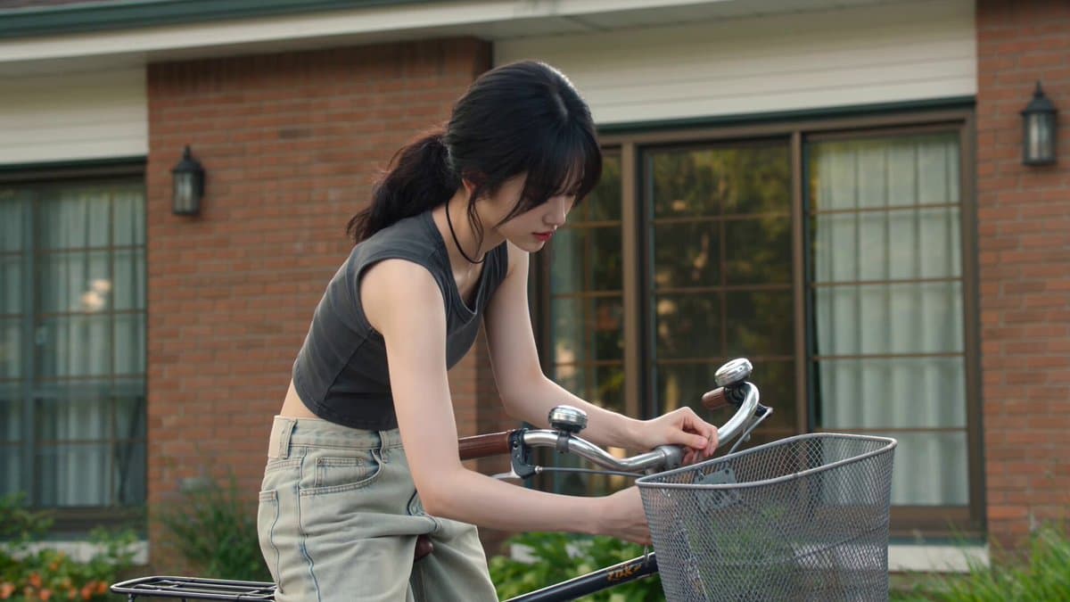Young Korean Woman Bicycle Ride