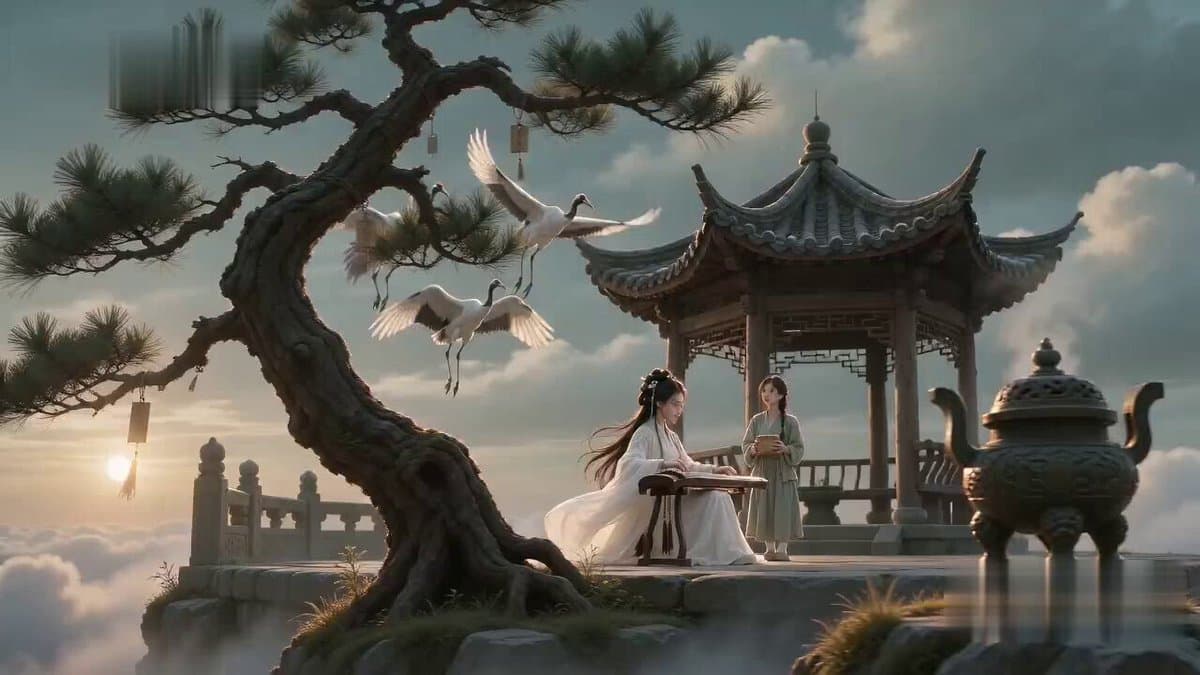 Poetic Martial Arts Comedy: Zither and Cranes