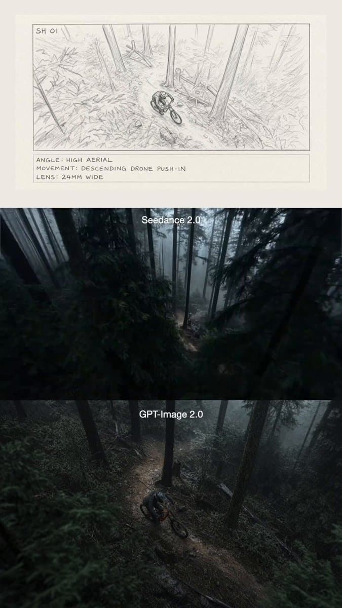Mountain Biker in Misty Forest