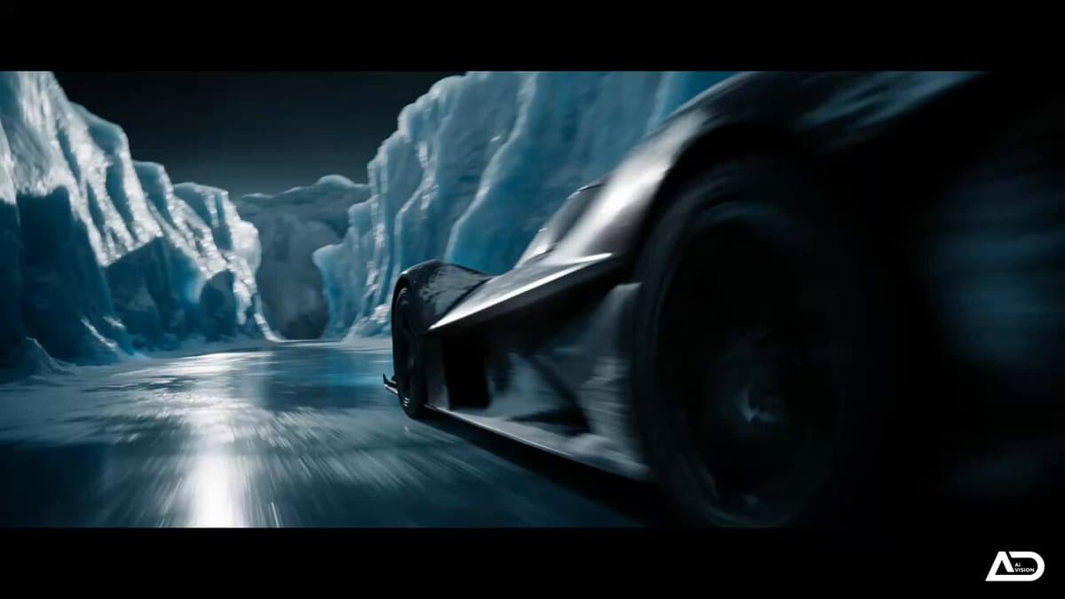Futuristic Ice Canyon Racer Sequence