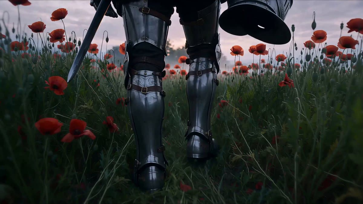Cinematic Knight at Dawn