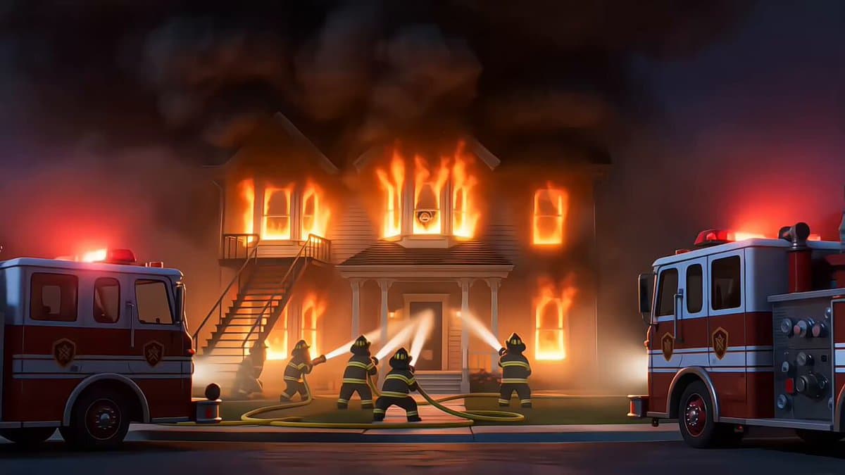 Cinematic Night Rescue Scene