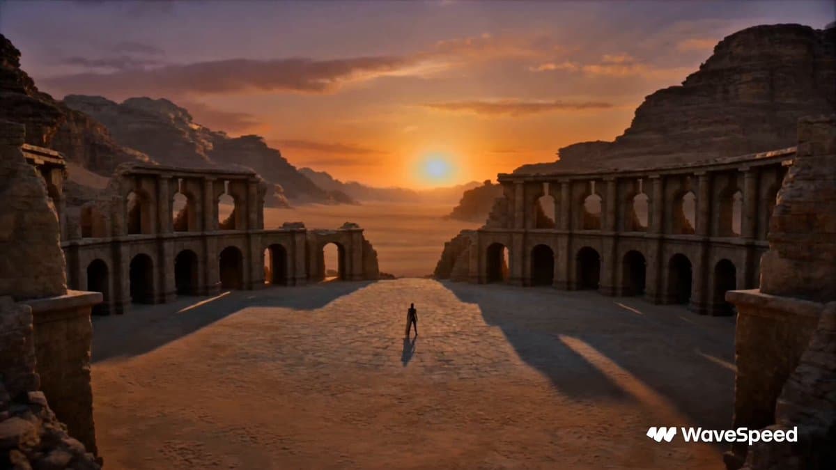 Cinematic Desert Arena Warrior Action
