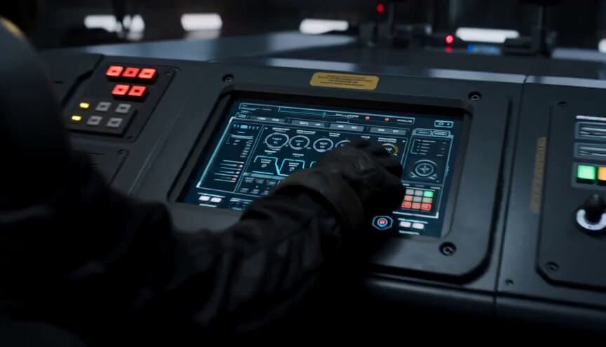 Sci-Fi Cargo Portal Action Sequence