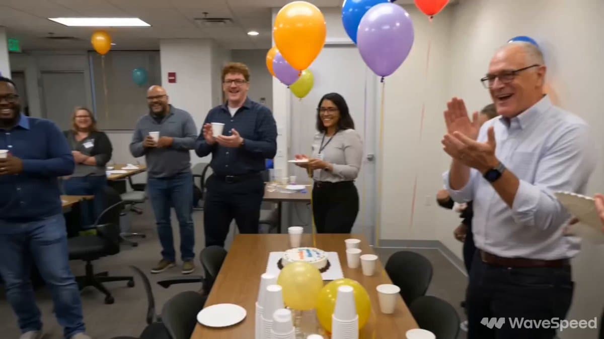 Smartphone Office Celebration Montage