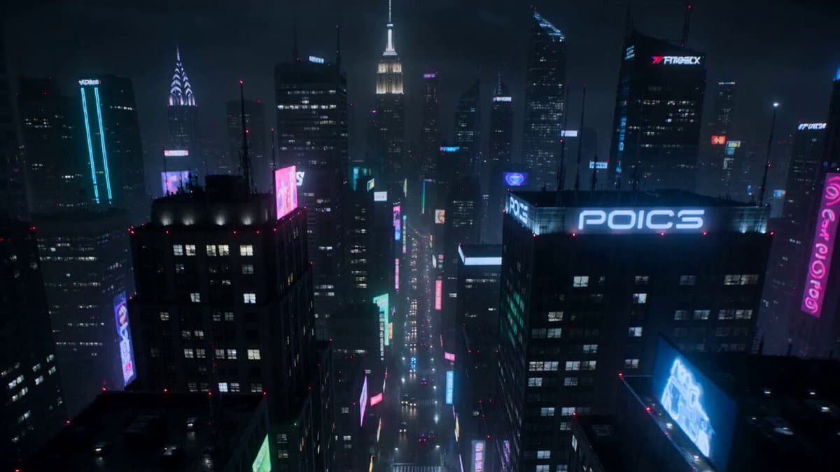 Cyberpunk Neon Motorcycle Chase