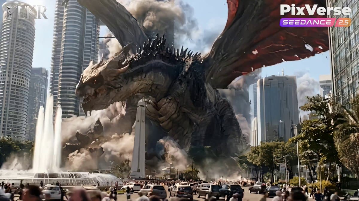 Colossal Dragon Disaster Scene Prompt