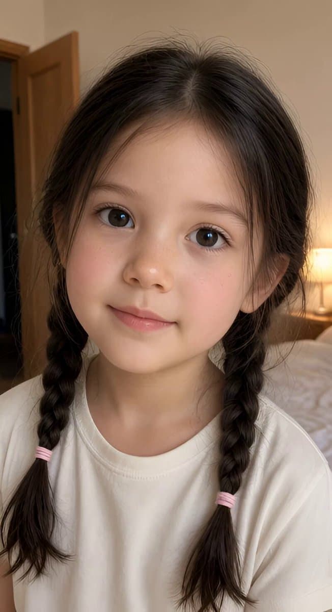 Realistic Braided Girl Bedroom Selfie Video