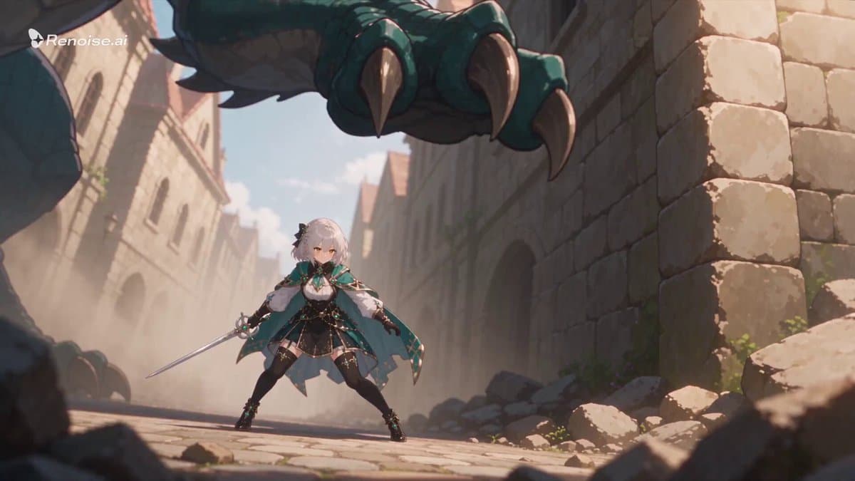 Epic Anime Dragon Battle Prompt