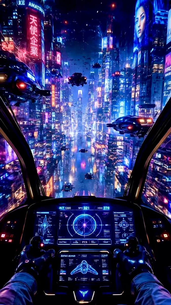 Futuristic Starship Cockpit POV