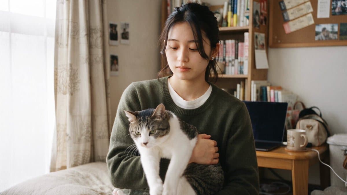 Woman and Cat Interaction Punch Video