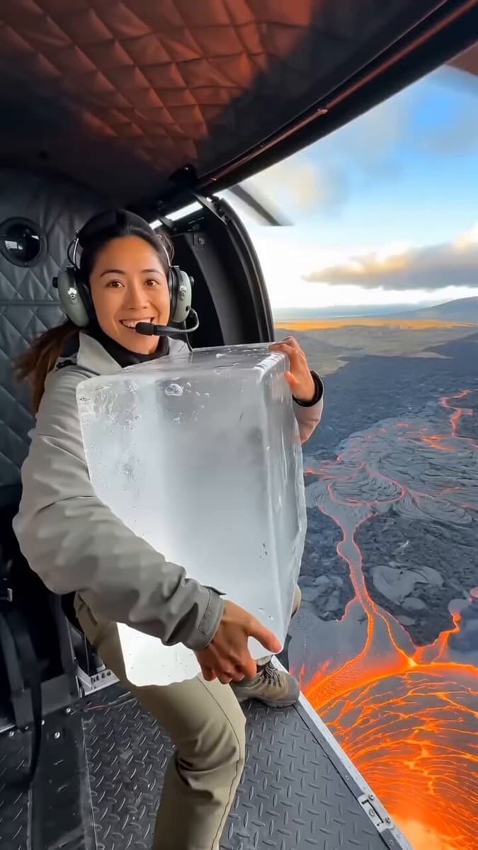 Volcano Crater Ice Drop Documentary