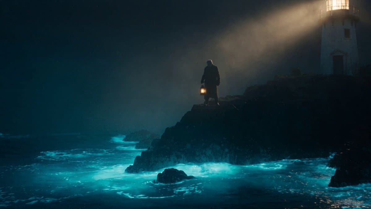 Cinematic Bioluminescent Ocean Lighthouse Prompt