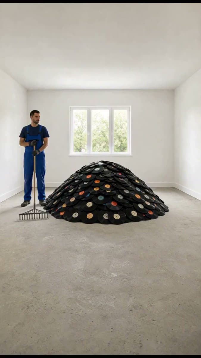 Vinyl Record Epoxy Floor Prompt